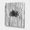 Designart - Black and White Tropical Leaf On Striped III - Modern Canvas Wall Art Print